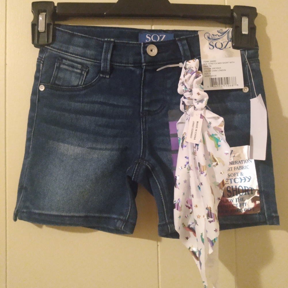 Girl's Stretch Midi Jean Shorts